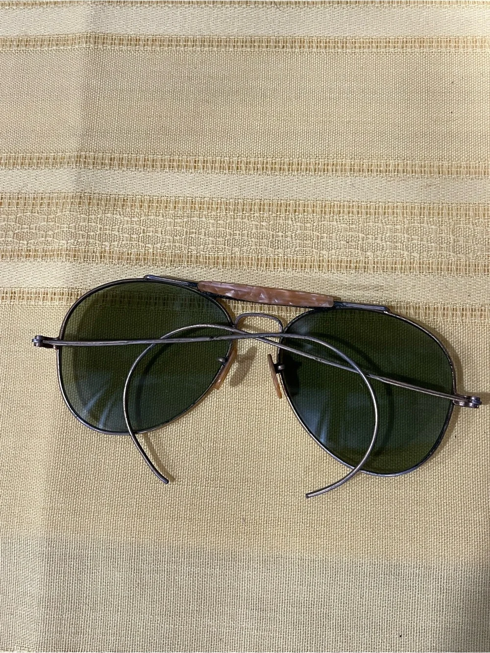 VINTAGE 1970s Rare B&L Ray-Ban Outdoorsman Aviators + OG Faux-Croc Leather Case